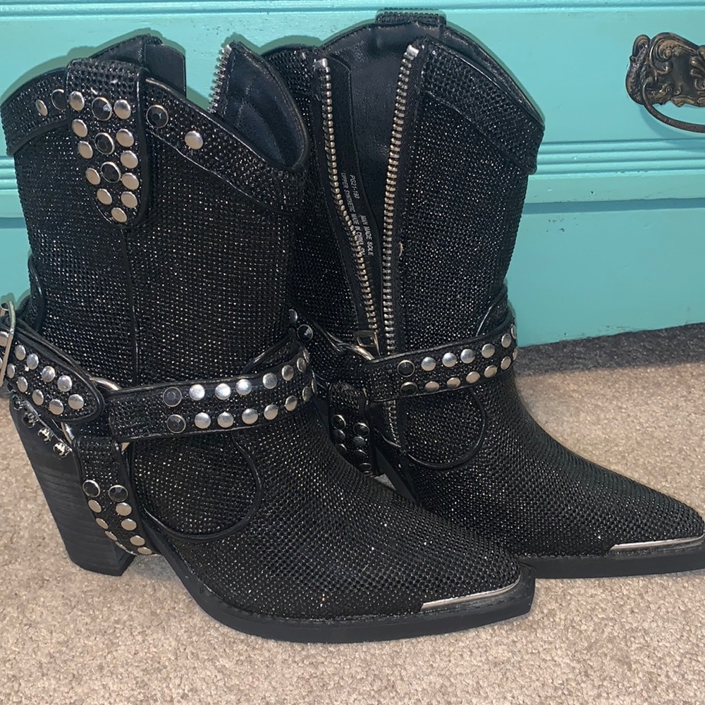 Poster Girl Onyx Sheriff Shine Cowgirl Boots size 6 (dolls kill)